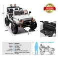 thumbnail image 2 of 12V Battery Kids Ride On Truck Electric Toy Car w/Music,LED,Cover,Remote Control(White), 2 of 14