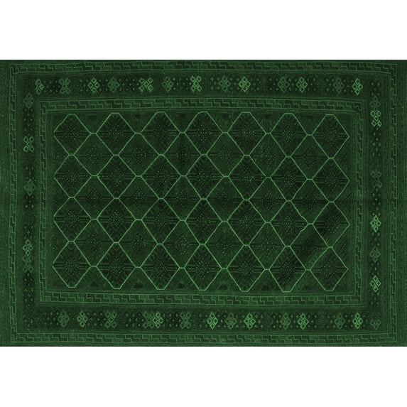 Ahgly Company Indoor Rectangle Southwestern Emerald Green Country Area Rugs, 4' x 6'