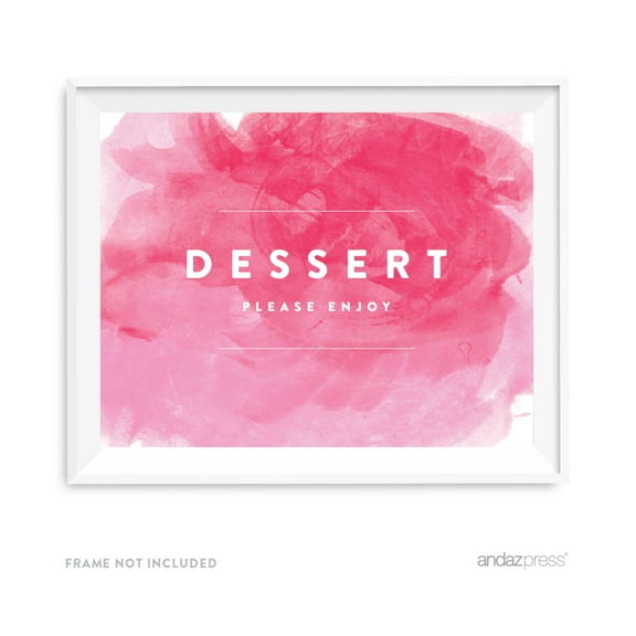 Dessert Table Pink Watercolor Wedding Party Signs