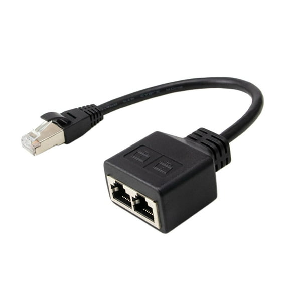 Divisor , adaptador hembra de PVC negro Plug and Play Puerto LAN jinwen Divisor Ethernet