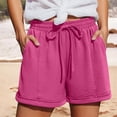 thumbnail image 3 of Bloomae Sweat Shorts for Women Lightweight Casual Summer Drawstring for Gym Lounge Workout Short Pants Loose Fit Elastic High Waist Comfy Beach Vacation Wide Leg Shorts with Pockets, 3 of 10