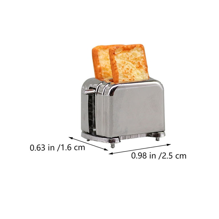 Mini Bread Machine Model Miniature Alloy Toaster Mini House Accessory Decor, Size: 2.5X1.7CM