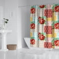 thumbnail image 3 of Waterproof Pioneer Pieced Patchwork Shower Curtain 72x84 Inch Bohemian Style Stitching Colorful Floral Polyester Unique Shower Curtain for Bathroom Hotel Home Decor with 12 Plastic Hooks, 3 of 5