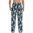 thumbnail image 3 of Uemuo Cute Rabbit Pattern Men's Wide Leg Palazzo Lounge Pants with Pockets Light Weight Loose Comfy Casual Pajama Pants-X-Large, 3 of 9