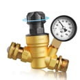 thumbnail image 1 of RVGUARD RV Water Pressure Regulator Valve With An Adjustable Knob, NO Tool Required, Brass Lead-Free Water Pressure Reducer with Gauge and Inlet Scree, 1 of 9