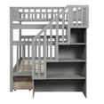 thumbnail image 5 of Bunk Beds Full Over Full with 2 Drawers Solid Wood Full Bunk Beds with Drawers and Stairway Full Length Guardrail, No Box Spring Needed, 5 of 6