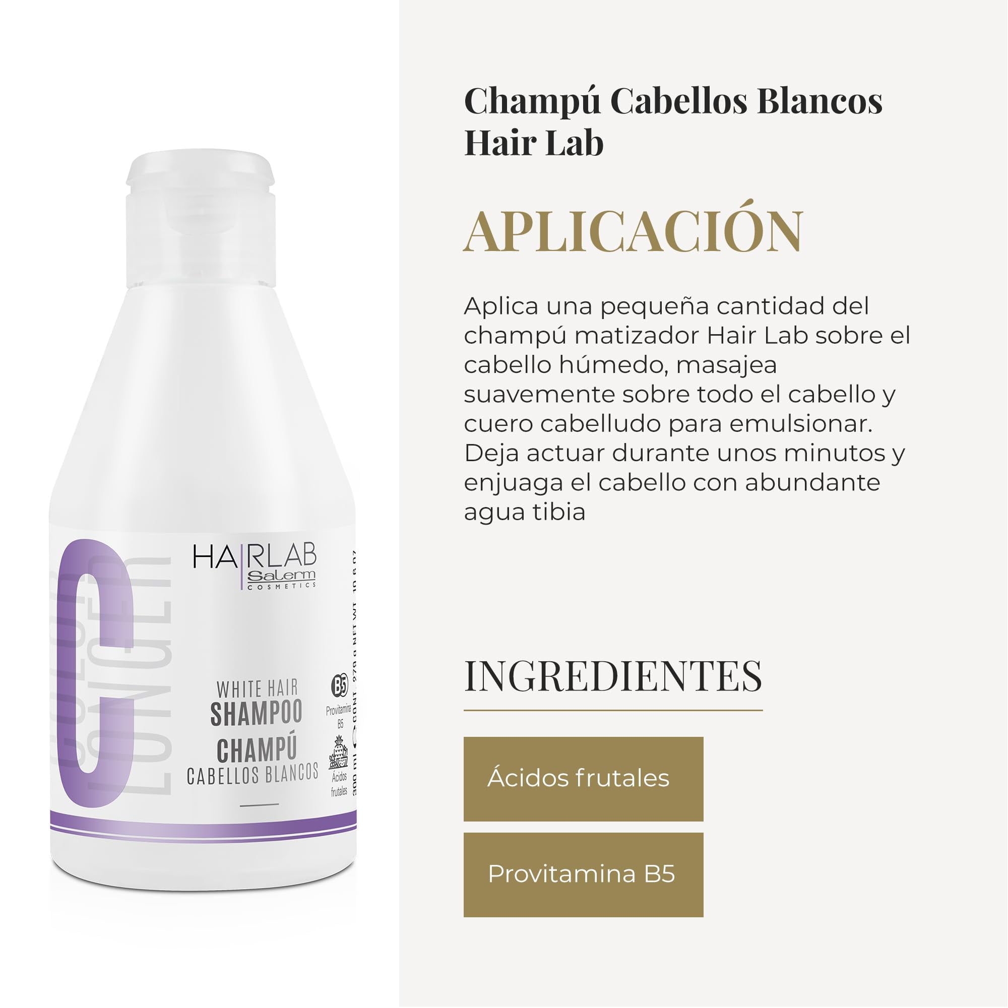 Salerm Cosmetics Hair Lab White Hair Shampoo - 10.6 oz