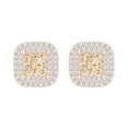 thumbnail image 3 of 1.96 ct Screw-Back Stud Earrings for Women | 5mm Princess Cut Natural Morganite | 18K Rose Gold, 3 of 5