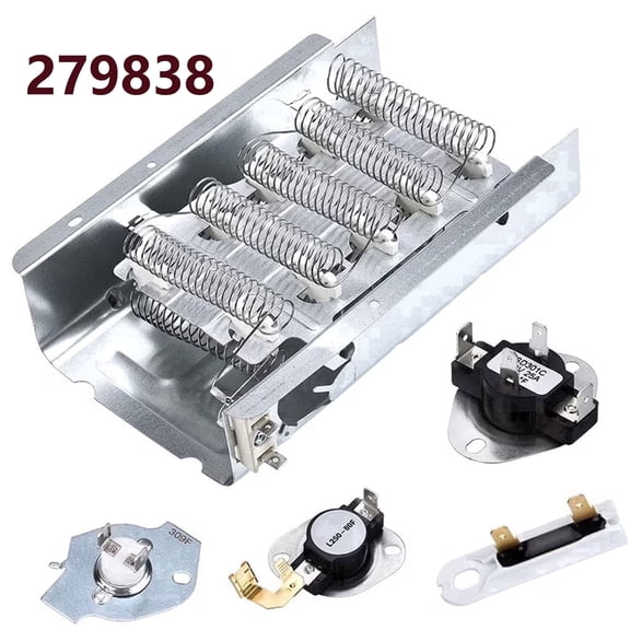 279838 Dryer Heating Element with Thermostat Thermal Fuse 279816 3392519 Replacement for Whirlpool Kenmore Maytag Amana Dryer