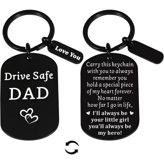 Dad Birthday Gift, Birthday Gifts for Dad from Daughter Son, Drive Safe Keychain for Him, Dad Gifts, Papa Gifts, Gifts for Dads Birthday, Gift for Dad, Dad Birthday Gifts from Daughter