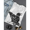 thumbnail image 3 of Cool Grunge Crows Sketch T-Shirt Women -Image by Shutterstock, Female Small, 3 of 4