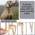 thumbnail image 3 of Collar De Perro Con Cadena Dorada, Cadena Para Perros, Colla, 3 of 7