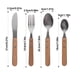 thumbnail image 5 of Juego De Cubiertos De , Tenedor, Cuchillo, Cuchara Y Cuchara De Té, Acero Inoxidable, Exquisito Y Delicado Con Mango De Madera Para Cena A La Luz De Las Velas, Hogar, Cafetería, Restaurante4 Piezas Guardurnaity HA018454-00, 5 of 7