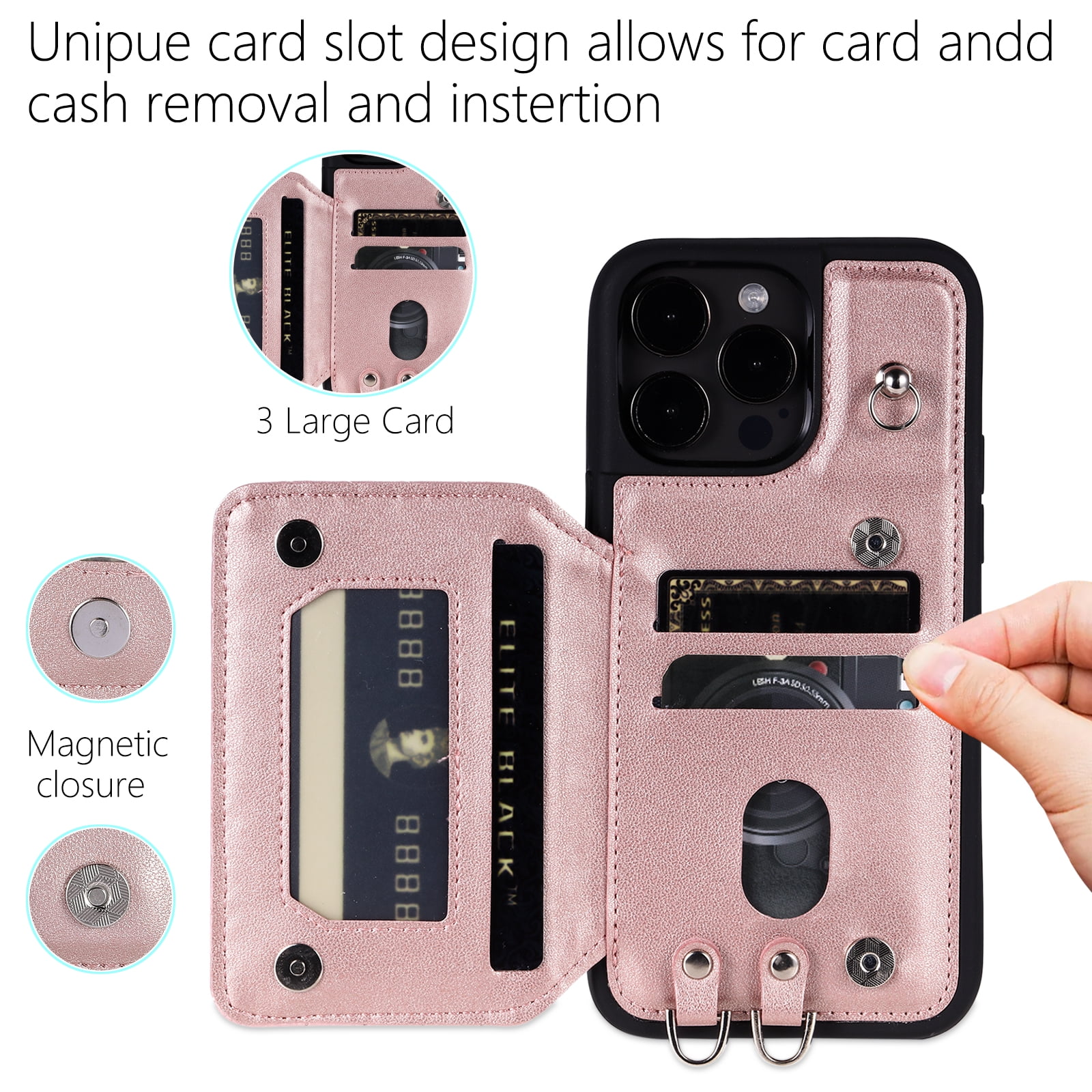 Case iPhone 15 Pro Max Mirror and Removable Card Holder - Dealy