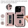 thumbnail image 7 of Case for iPhone 15 Pro, Detachable Crossbody Strap Wallet Case with Card Slots, Stand Ring Flip PU Leather Protective Cover Lanyard for Women for iPhone 15 Pro, Rosegold, 7 of 7