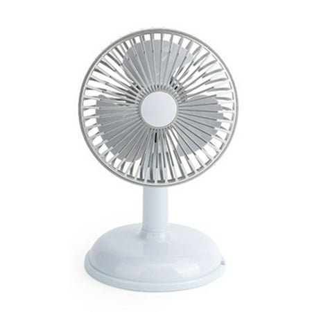 

2024 Small Electric Fan Simple Portable Vintage Pure Color USB Charging Little Fan for Summer Light Blue