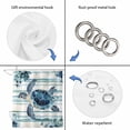 thumbnail image 3 of Teal Blue Turtle Coastal Shower Curtain Set - Extra Long 72" x 96" Washable Bathtub Curtain with 12 Hooks, Vintage Stripe Beach Botanical Waterproof Fabric Stall Shower Curtains for Bathroom Décor, 3 of 6