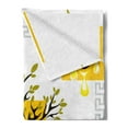 thumbnail image 2 of Olive Soft Flannel Fleece Throw Blanket, Simplistic Folk Inspired Designs and Items, Cozy Plush for Indoor and Outdoor Use, 60" x 80", White Mustard, by Ambesonne, 2 of 5