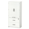 thumbnail image 2 of Uforic Wood File Cabinet with Lock & 2 Drawers, Heavy Duty Filing Cabinets with Doors& Adjustable Shelves, Tool Big Storage Cabinets for Home Office, White, 2 of 10