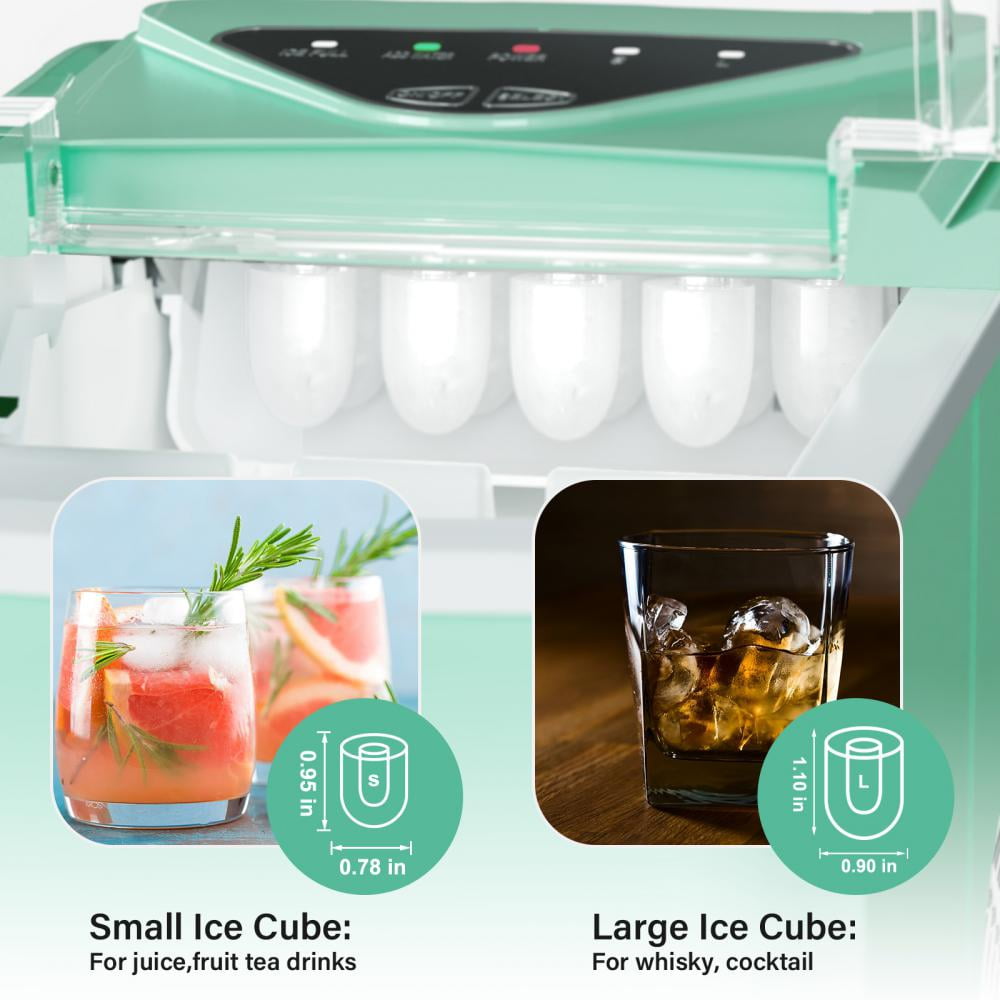 Black Cocktail Seafood Best Home Ice Cube Machine for Beer Juice Automatic Electric Ice Cube Maker Machine 12KG Ice Output 2.2 L Capacity 