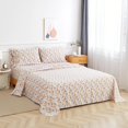 thumbnail image 3 of King Size Bed Sheets Set PC Soft Cooling Thread Count Microfiber Printed Sheet Deep Pocket Breathes Better Machine Washable Tropical Palm Tree Fronds Patterned Double, 3 of 8