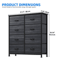 thumbnail image 3 of DEXTRUS Charcoal Black 8-Drawer Fabric Dresser for Bedroom, Storage Tower for Adults & Teens, Closet, 3 of 7