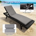 thumbnail image 4 of LCGOD Outdoor Chaise Lounge Cushions, 72x21x3 inch Patio Recliner Chair Cushion with Ties, High-Density Foam Chair Cushion for Outdoor Furniture, Dark Gray, 4 of 7