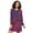 Dark Red Hearts, variant on Nightgowns For Women Long Sleeve Night Shirts Print Sleepwear Dark Red Hearts