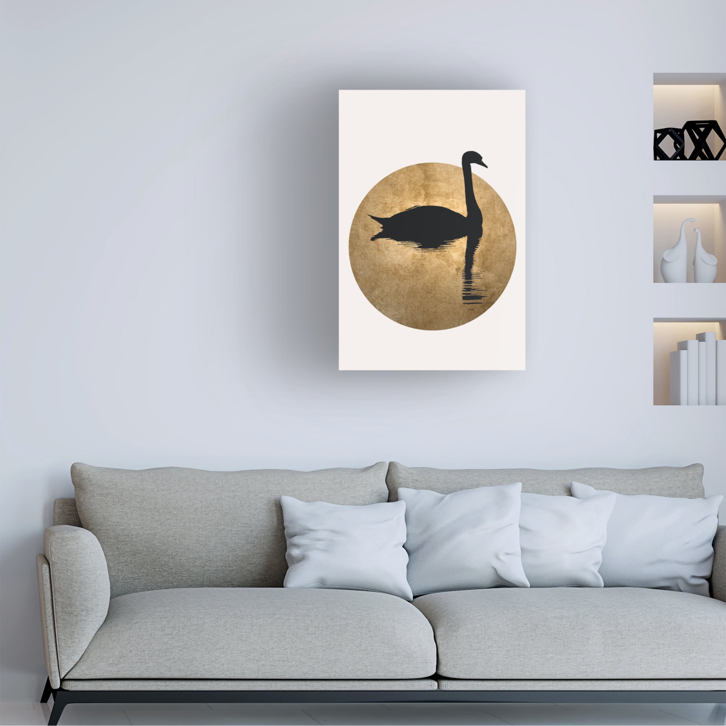 Kubistika 'The Swan Gold' Canvas Art