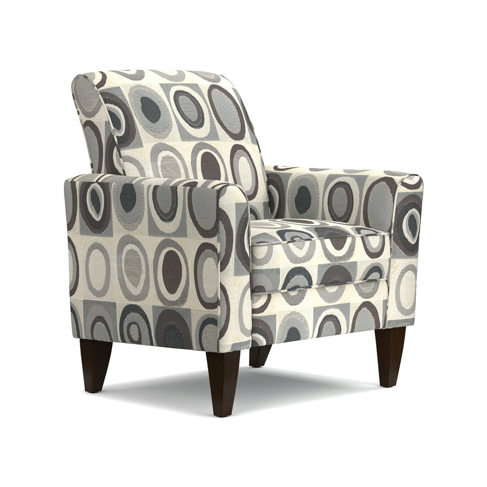 Baja Arm Chair in Gray, Black and Brown Geometric Circles