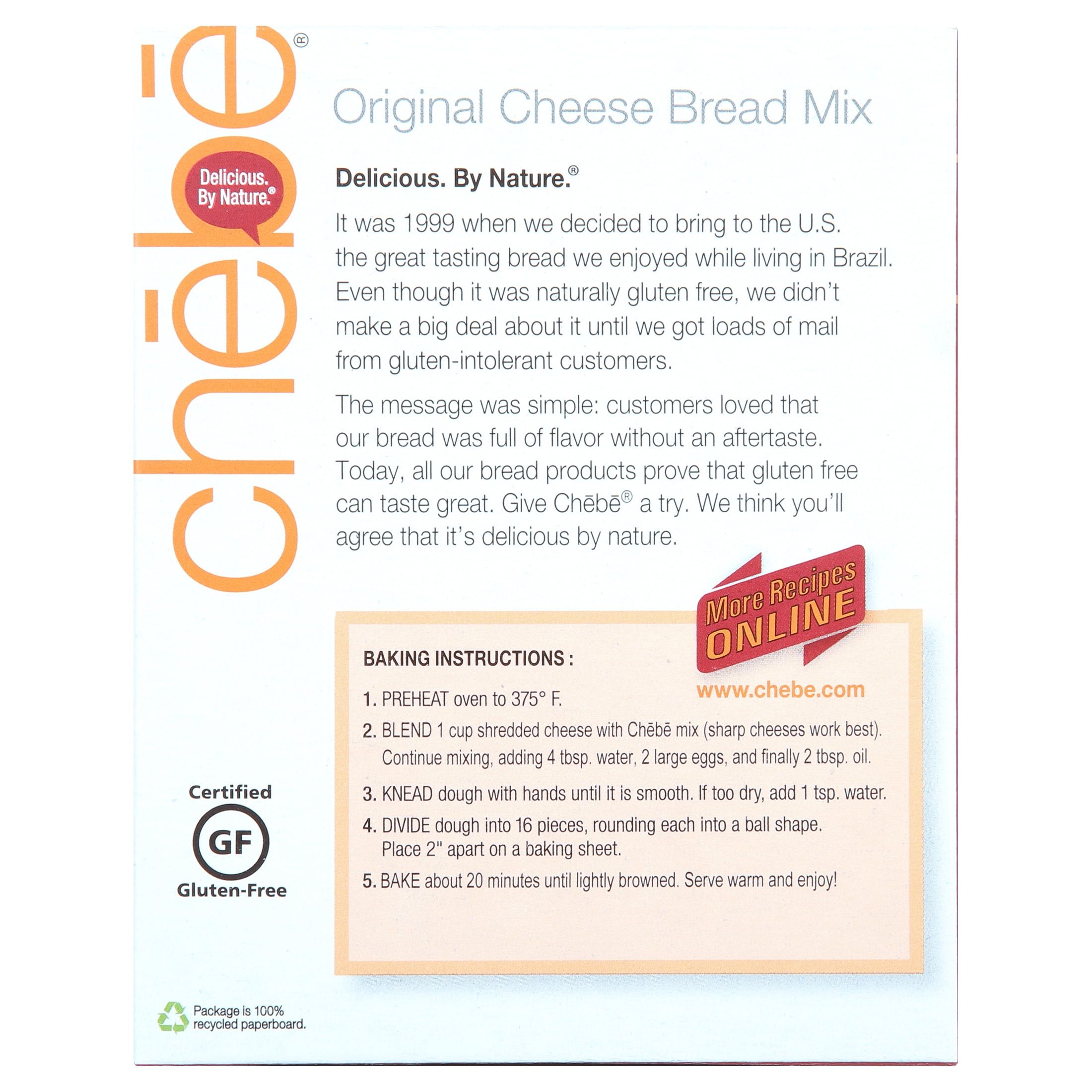 Chebe Bread Original Cheese Bread Mix, Gluten Free, 7.5 Oz Bags