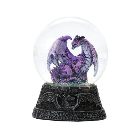Pacific Giftware Dragon Ball Water Globe with Glitters 80mm Resin Figurine Home Decor Gift Collectible (Hoarfrost Purple)