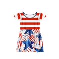 thumbnail image 4 of Abcomgle Girls Summer Dress Size 14-16 Stars Striped Graphic 4th Of July Dresses Casual A-Line Fly Sleeve Skateres Cute Fashion 4th Of July Sundresses 4-5 Years,Blue, 4 of 5