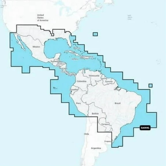 Garmin Navionics  NSSA004L - Mexico, the Caribbean to Brazil - Inland Coastal Marine Chart [010-C1285-20]