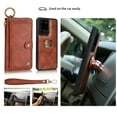 thumbnail image 4 of Feishell Galaxy S20 Ultra Wallet Case, Multi-Functional Premium Leather Folio Removable Cover with Zip Purse ID Credit Card Holder & Detachable Magnetic Case For Samsung Galaxy S20 Ultra, Brown, 4 of 9