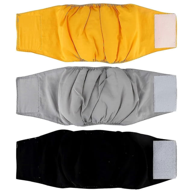 3 Packs Male Dog Nappies, Reusable Doggies Diapers Washable Male Dog Wraps Belly Band For Dogs Durable Puppy