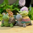 thumbnail image 3 of Visland Turtle Succulent Flower Pot, Mini Resin Animal Plant Pot Pencil Holder Cartoon Bonsai Pot for Home Office Desktop Table Ornament, 3 of 6