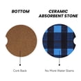 thumbnail image 3 of Round Ceramic Car Coasters 2 Pack Absorptive Clean Cork Bottom For Anti-Slip Use On Most Cars Midnightblue Buffalo Plaid Check Tartan Scotland_4, 3 of 8