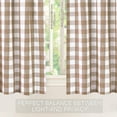 thumbnail image 4 of GlowSol Farmhouse Kitchen Curtains Buffalo Check Gingham Pattern Blackout Half Window Curtain for Cafe Bathroom, Tan White, 28"W x 24"L x 2 Panels, 4 of 6