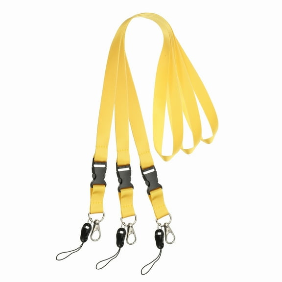 Uxcell 3 Pack Yellow Lanyards for Keys, Breakaway Lanyard for Men and ID Badges Holder