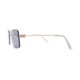 thumbnail image 3 of Womens Slick Minimal Luxury Rimless Rectangle Retro 90s Sunglasses Gold Black, 3 of 4