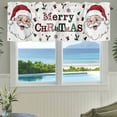 thumbnail image 3 of Christmas Santa Farmhouse Short Window Curtain Valances, Winter Xmas Snowflakes Holly Pine Tree Rod Pocket Kitchen Valances for Living Room Bedroom Bathroom Cafe 42" x 18", 3 of 8