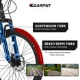 thumbnail image 3 of 26" Mountain Bike, 21-Speed Disc Brakes &Suspension MTB Bikes for Adults & Teens-Black&Blue, 3 of 7