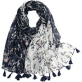 thumbnail image 1 of HSHDLDF Foulard Boho pour Femmes Légère à Imprimé Floral Foulard Automne Hiver Mode Châle à Franges, 1 of 7