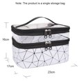 thumbnail image 2 of 1PCs Double Layer Makeup Bag Box, Lattice Portable, Women's Makeup Master, Multifunctional Storage, Washing, and Makeup, 2 of 5