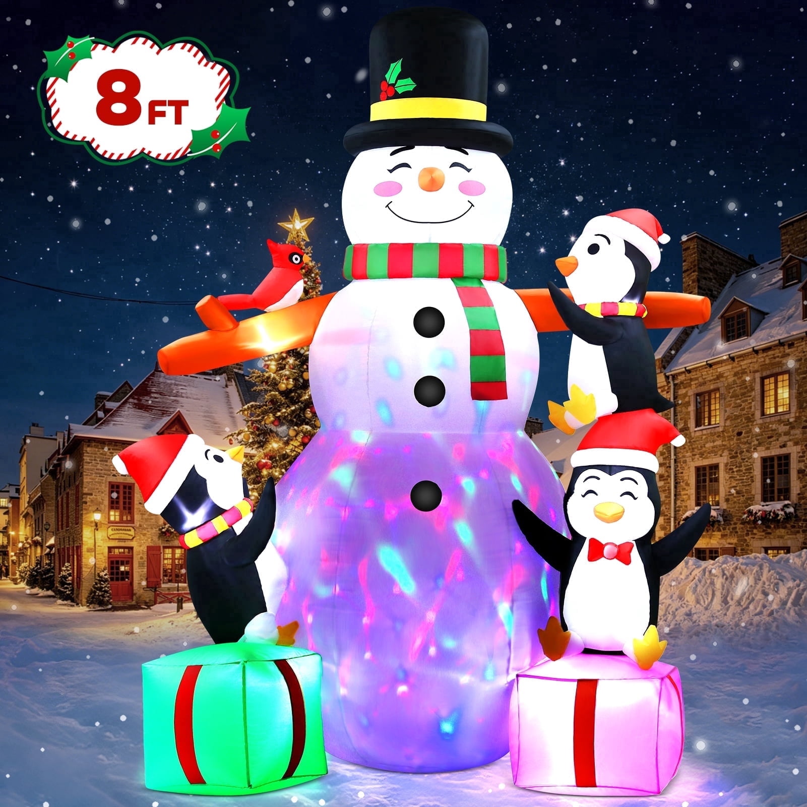 Best Choice Products 3-Piece 2D Lighted Snowman Family Set Outdoor