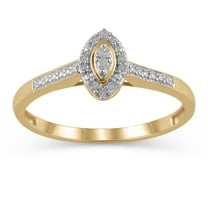 1/20 Carat T.W. JK-I2I3 diamond marquise promise ring in 10K Yellow Gold , Size 9