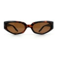 thumbnail image 5 of Womens Luxe Mod Fashion Cat Eye Beveled Thick Plastic Sunglasses Tortoise - Brown, 5 of 8