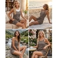 thumbnail image 5 of Ekouaer Rompers for Women Summer Casual 2026 Sleeveless Scoop Neck Ribbed Adjustable Shorts Jumpsuit with Pockets, 5 of 6