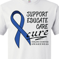 thumbnail image 4 of Inktastic Support, Educate, Care, Cure Colon Cancer Awareness T-Shirt, 4 of 5